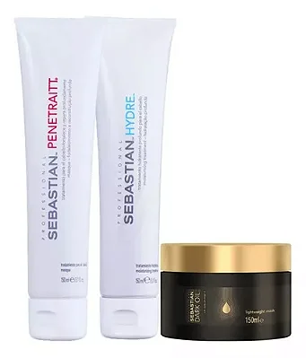 Kit Box Cronograma Sebastian Professional Dark Oil + Hydre + Penetraitt Mask (3 Produtos)