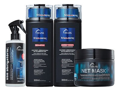 Kit Truss Duo Frizz Zero + Spray Uso Obrigatório + Net Mask