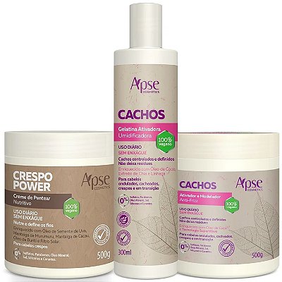 Apice Kit Cachos Ativador e Gelatina + Crespo Power Creme de Pentear