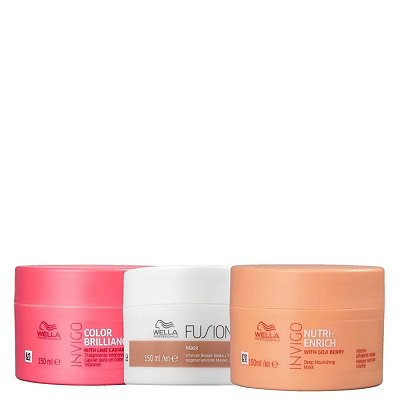 Wella Kit Professionals Cronograma Capilar Color Brilliance Nutri Fusion (3 Produtos)