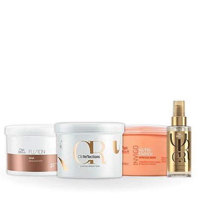 Wella Kit Cronograma 3x Mascaras Grandes + Óleo 100ml