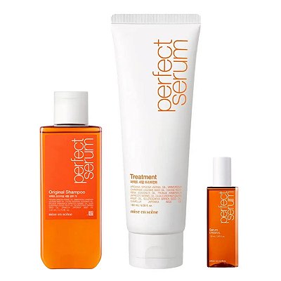 Trio Mise en Scène Perfect Serum  (Shampoo 140ml + Máscara 180ml + Serum 30ml)
