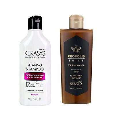 Kerasys Kit (Shampoo Repairing + Tratamento Própolis Shine) 180ml