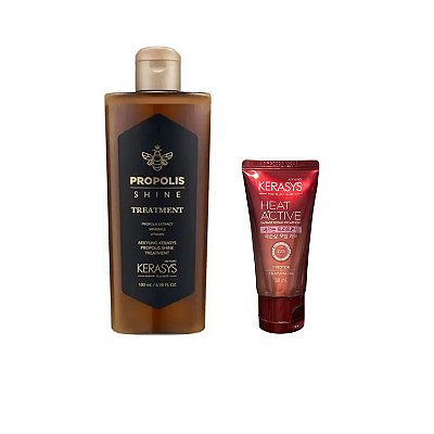 Kerasys Kit (Tratamento Propolis Shine 180ml + Leave in Heat Active 50ml)