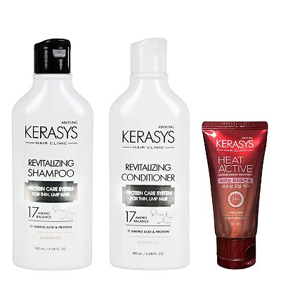Kerasys Kit (Duo Revitalizing 180ml + Leave In Heat Active Damage Repair 50ml)