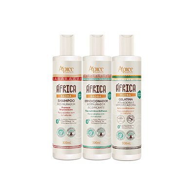 Ápice África Baobá Kit (Shampoo + Condicionador + Gelatina) 300ml