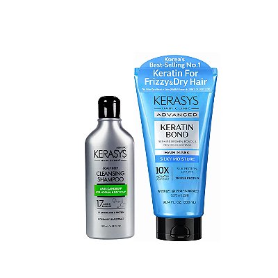 Kerasys Kit (Shampoo Scalp Cleasing 180ml + Máscara Silk Moisture 300ml)