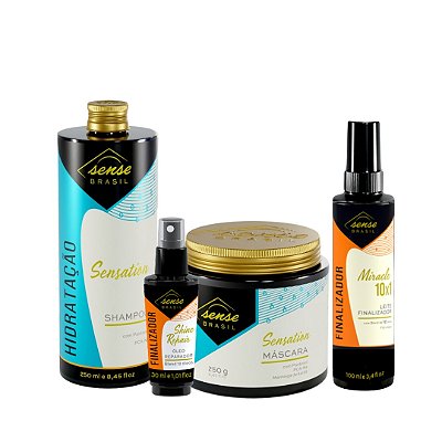 Sense Brasil Kit (Duo Sensation 250ml + Óleo Shine + Miracle 100ml)