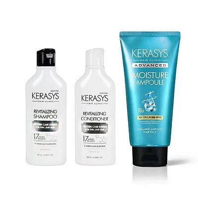 Kerasys Kit (Duo Revitalizing 180ml + Máscara Ampoule Moisture 300ml)