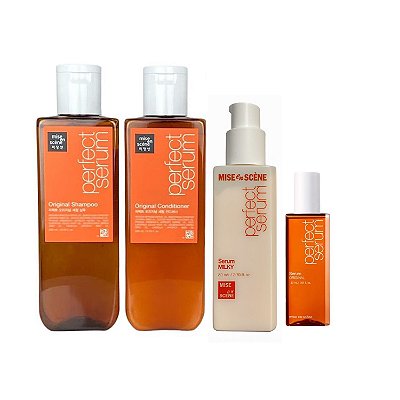 Mise en Scene Kit Perfect Serum (Sh e Cond 200ml + Óleo 30ml + Sérum Cream 80ml )