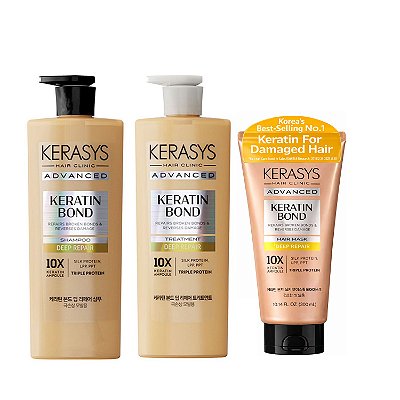 Kerasys Trio Keratin Bond Deep Repair (Duo 600ml + Máscara 300ml)
