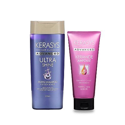 Kerasys Kit (Shampoo Purple + Máscara Keramide Damage Clínic) 200ml