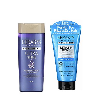 Kerasys Kit (Shampoo Purple 200ml + Máscara Silk Moisture 300ml)