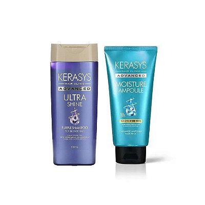 Kerasys Kit (Shampoo Purple 200ml + Máscara Ampoule Moisture 300ml)