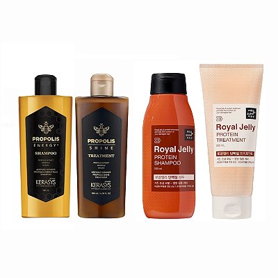 Kerasys & Mise en Scene Kit (Duo Própolis Shine 180ml + Duo Royal Jelly 200ml)