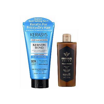 Kerasys Kit (Tratamento Própolis Shine 180ml + Máscara Silk Moisture 300ml)