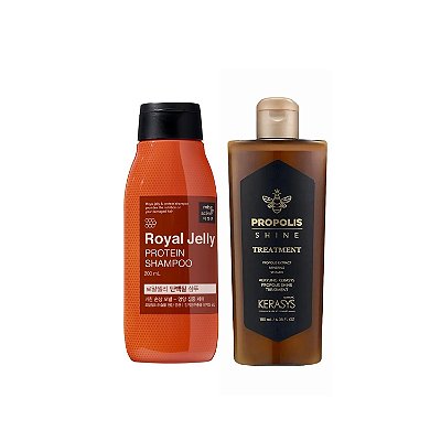 Kerasys & Mise En Scene Kit (Shampoo Royal Jelly 200ml + Tratamento Própolis Shine 180ml)