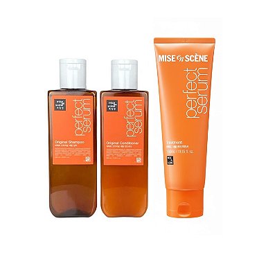 Mise en Scène Perfect Serum Kit (Shampoo 200ml + Condicionador 200ml + Máscara 180ml)