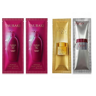 Tsubaki & Fino Kit Sachês (Sh e Cond 10ml + Másc 12g + Másc 15g)