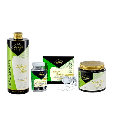 Sense Brasil Infinity Hair Kit (Shampoo e Máscara 250ml + Suplemento Alimentar)