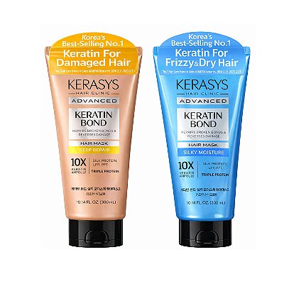 Kerasys Advanced Keratin Bond Máscaras Kit ( Silky Moisture + Deep Repair ) 300ml