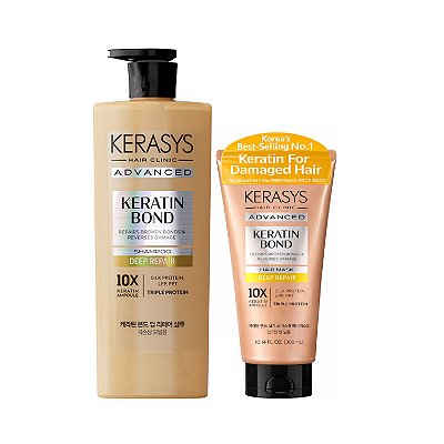 Kerasys Advanced Keratin Bond Deep Repair Kit (Shampoo 600ml + Mask 300ml)
