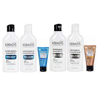 Kerasys Kit ( Duo Moisturizing + Silky Moisture Mask 50ml + Duo Revitalizing + Deep Repair Mask 50ml)