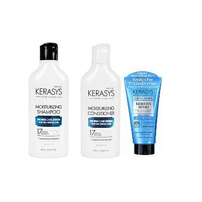 Kerasys Kit de Hidratação (Duo Moisturizing 180ml + Máscara Silk Moisture 50ml)