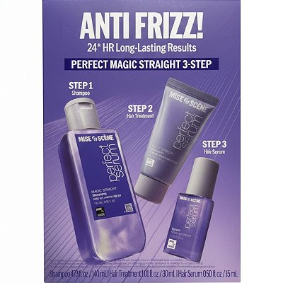 Mise en Scène Perfect Serum Magic Straight Kit (Shampoo 140ml + Tratamento 30ml + Sérum 15ml)