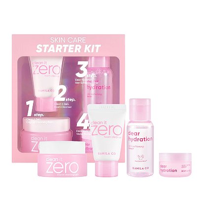 Banila Co Skin Care Starter Kit (Balm 25ml + Espuma 8ml + Tônico 30ml + Dear Hydration Cream 10ml) - LEVES DEFEITOS NA CAIXA