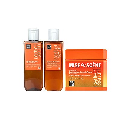 Mise en Scène Perfect Serum Original Trio (Sh 200ml + Condic. 200ml + Máscara Capsule 180ml)