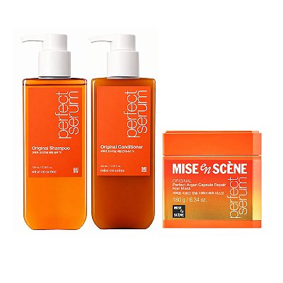Mise en Scène Perfect Serum Original Trio (Sh 530ml + Condic. 530ml + Máscara Capsule 180ml)