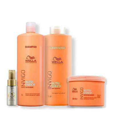 Wella Enrich - Duo Sh e Cond 1l + Masc 500ml + Oil Light 30ml