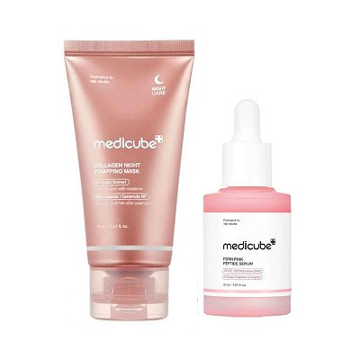 Medicube Máscara Facial Noturna 75ml+Sérum Pink Peptídeo30ml