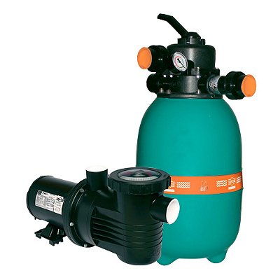 Conjunto Filtrante para Piscinas de até 30 mil litros Dancor com Filtro DFR-12 e Bomba PF-17 de 1/3CV