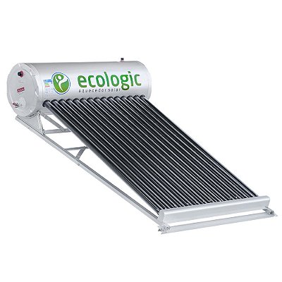 Aquecedor Solar Acoplado Ecologic À Vácuo 130L Aço 316 Com 15 Tubos Estrutura Em Alumínio