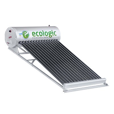 Aquecedor Solar Acoplado Ecologic À Vácuo 130L Aço 316 Com 15 Tubos Estrutura Em Alumínio
