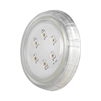 Refletor Hiper LED p/ Piscina Alvenaria 9W Brustec em Policarbonato RGB