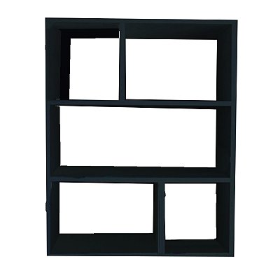 Estante de Parede Multiuso Decoração Livro Preto Em Mdf
