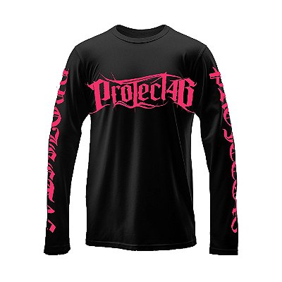 CAMISETA PROJECT46 MANGA LONGA_PRETA_E_ROSA