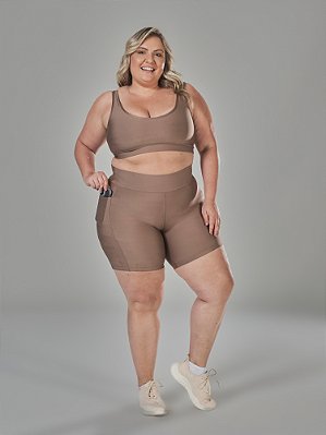 Bermuda Fitness Plus Size Premium com Bolso