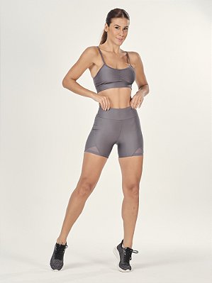 Shorts Fitness Soft com Tule Brisa Feminino
