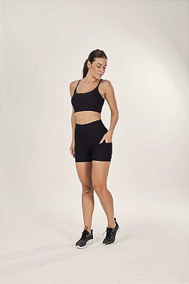 Shorts Fitness Poliamida com Bolso Oceano Feminino