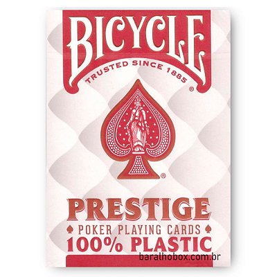 Baralho Bicycle Prestige Jumbo 100% Plástico Vermelho