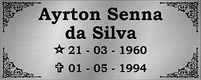 Placa de inox gravada em baixo relevo, com letras pretas, no tamanho 25x10cm, sem foto