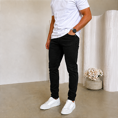Calça Jeans Slim Preta SD05