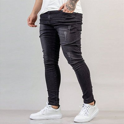 Calça Jeans Destroyed Masculina Skinny LM05
