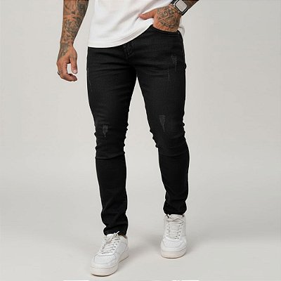 Calça Jeans Destroyed Masculina Skinny LM05