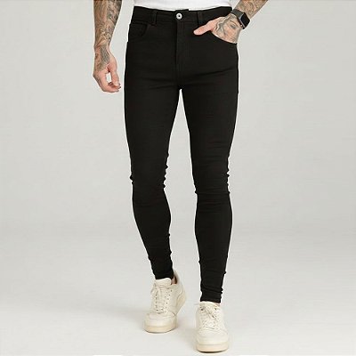 Calça Social Masculina Bengaline Alfaiataria Skinny Preta
