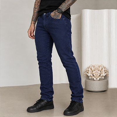 Calça Jeans Slim Azul Escura SD01
